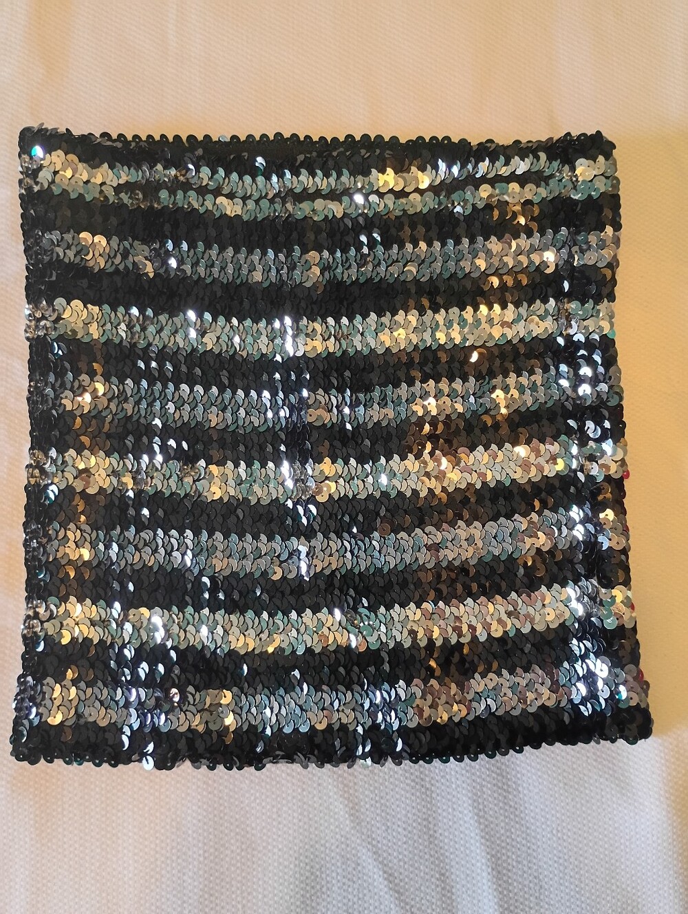 Silence + Noise Urban Outfitters Silver Black Sequin Tube Top XS